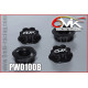 Serrated 1/8 Wheel Nut 1.0mm Black (4) - 6MIK - PW0100B