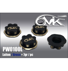 Brass serrated 1/8 Wheel Nut Black/Gold (4) - 6MIK - PW0100L