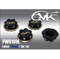 Brass serrated 1/8 Wheel Nut Black/Gold (4) - 6MIK - PW0100L