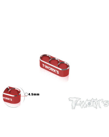 Passe fils 3 trous 4.5mm (12awg) Rouge - T-WORKS - EA-046-B4.5-R
