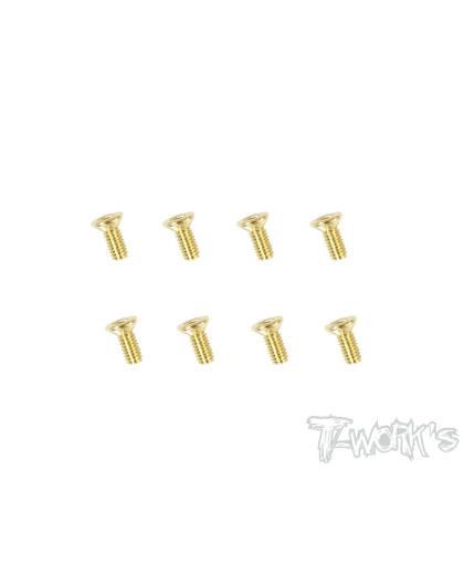 Vis Acier Traitées GOLD FHC 2.5x6mm (8) - T-WORKS - GSS-2506C