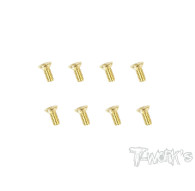 Screws GOLD FHC 2.5x6mm (8) - T-WORKS - GSS-2506C