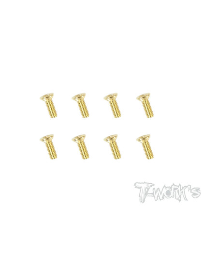 Vis Acier Traitées GOLD FHC 2.5x8mm (8) - T-WORKS - GSS-2508C