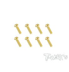 Vis Acier Traitées GOLD BHC 2.5x8mm (8) - T-WORKS - GSS-2508B