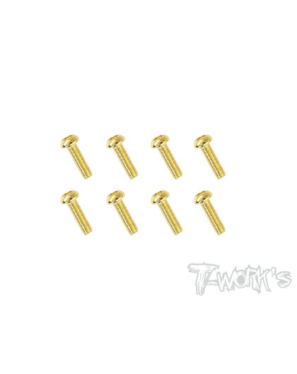 Vis Acier Traitées GOLD BHC 2.5x8mm (8) - T-WORKS - GSS-2508B