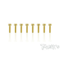 Screws GOLD CHC 2.5x10mm (8) - T-WORKS - GSS-2510H