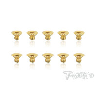 Screws GOLD FHC 3x4mm (10) - T-WORKS - GSS-304C