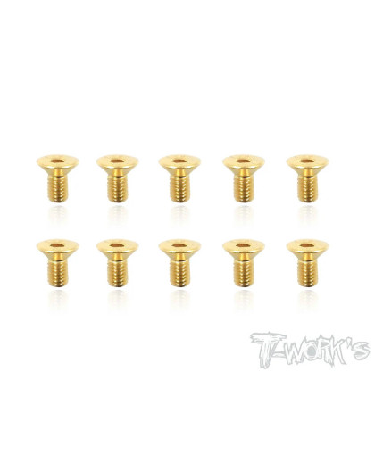 Vis Acier Traitées GOLD FHC 3x6mm (10) - T-WORKS - GSS-306C