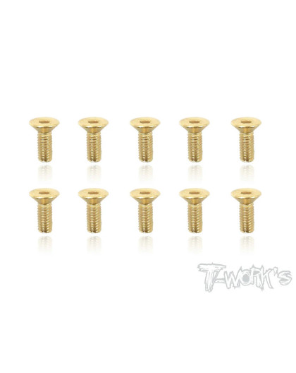 Vis Acier Traitées GOLD FHC 3x8mm (10) - T-WORKS - GSS-308C