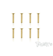 Screws GOLD FHC 3x16mm (8) - T-WORKS - GSS-316C