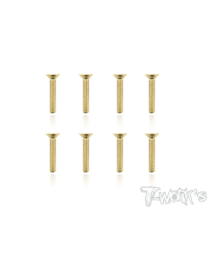 Screws GOLD FHC 3x16mm (8) - T-WORKS - GSS-316C