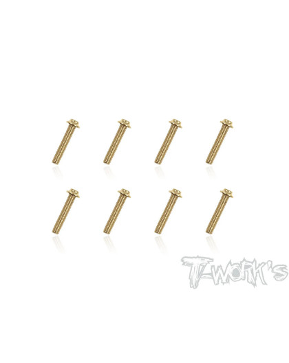 3mmx16mm Gold Steel UFO Screws (8pcs) - T-WORKS - GSS-316U