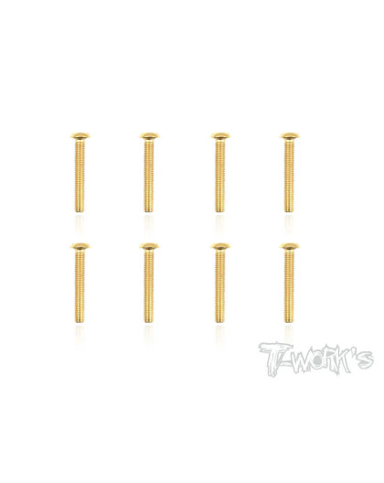 3mmx18mm Gold Button Head Screws (8pcs) - T-WORKS - GSS-318B