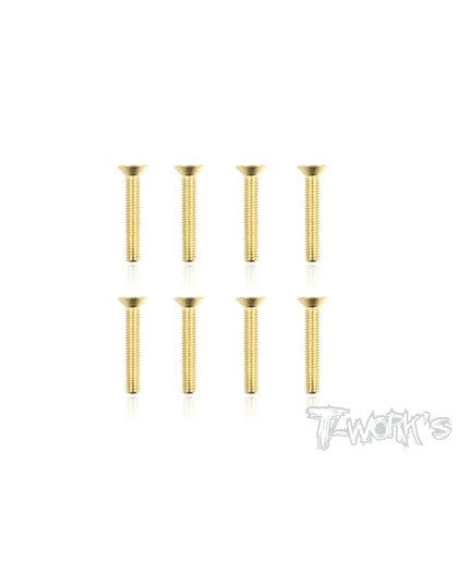 Screws GOLD FHC 3x18mm (8) - T-WORKS - GSS-318C
