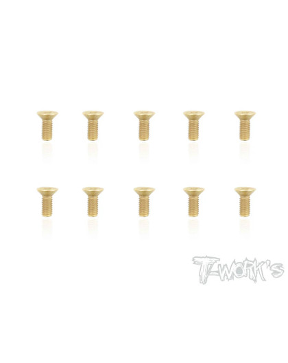 Screws GOLD FHC 4x10mm (10) - T-WORKS - GSS-410C