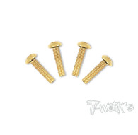 4mmx18mm Gold Steel Button Head Screws (4pcs) - T-WORKS - GSS-418B