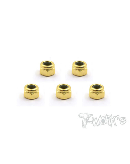 Ecrous Nylstop M4 GOLD (5) - T-WORKS - GSS-4LN