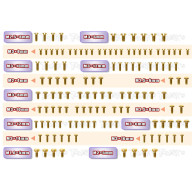 Gold Steel Screw Set 130pcs RC10 B74. - T-WORKS - GSS-B74.2