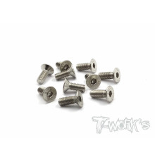 Vis Acier Traitées NICKEL FHC 3x8mm (10) - T-WORKS - NSS-308C