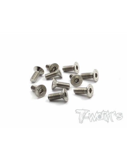 Vis Acier Traitées NICKEL FHC 3x8mm (10) - T-WORKS - NSS-308C