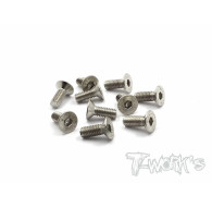 Screws NICKEL FHC 3x8mm (10) - T-WORKS - NSS-308C