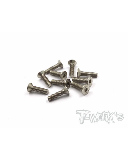 Screws NICKEL FHC 3x12mm (10) - T-WORKS - NSS-312C