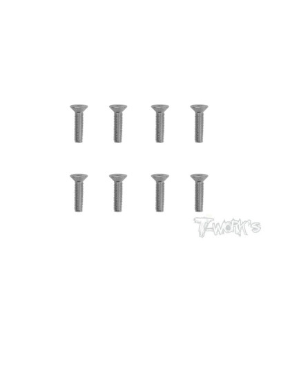 Screws NICKEL FHC 4x10mm (10) - T-WORKS - NSS-410C