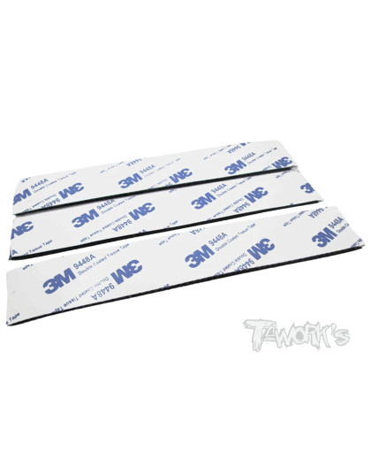 Black Adhesive Velcro Tape 25mm x 150mm (3pcs.) - T-WORKS - TA-076