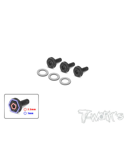 Vis d'Embout Moteur Acier Noire (3) - T-WORKS - TG-073
