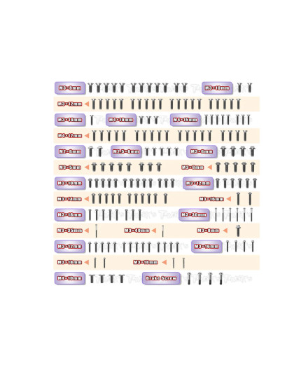 Kit de Vis Titane UFO pour XB8'23 (168) - T-WORKS - TSSU-XB8'23