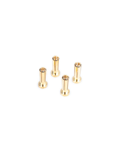 5mm Gold connectors - WorksTeam - 18mm length (4pcs.) - LRP -499306