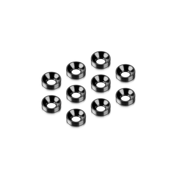 Alu Countersunk Shim - Black (10) - HUDY - 296510-K