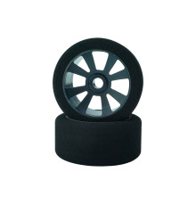 Pneus PanCar 1/10 Avant 40 Shore sur jantes noires (2) - HOT RACE