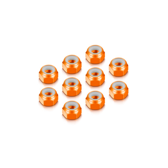Alu Nut M4 - Orange (10) - HUDY - 296540-O