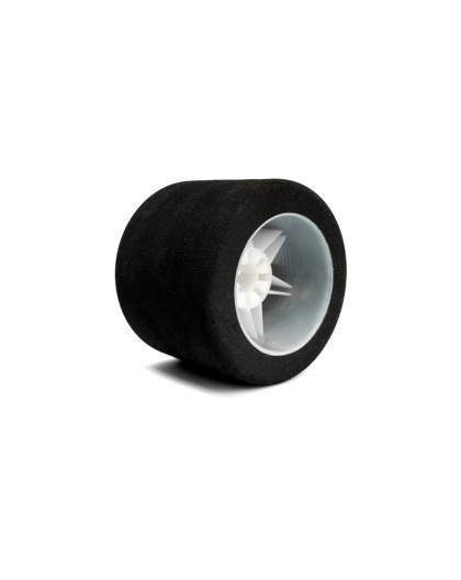 Pneus piste 1/8 arrière 68mm 35 Shore sur jantes light (2) - HOT RACE