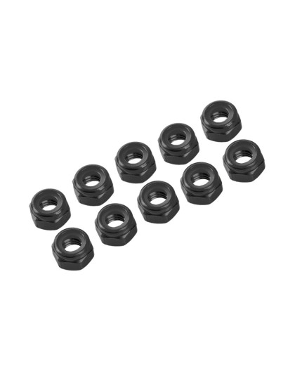 3 mm. ALU. NYLON NUT BLACK (10pcs) - UR1502-N - ULTIMATE