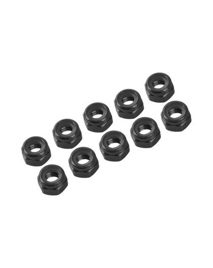 4 mm. ALU.. NYLON NUT BLACK (10 pcs) - UR1512-N - ULTIMATE