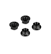 Titanium Nut M4 With Serrated Flange - Black (4) - HUDY - 296542-K