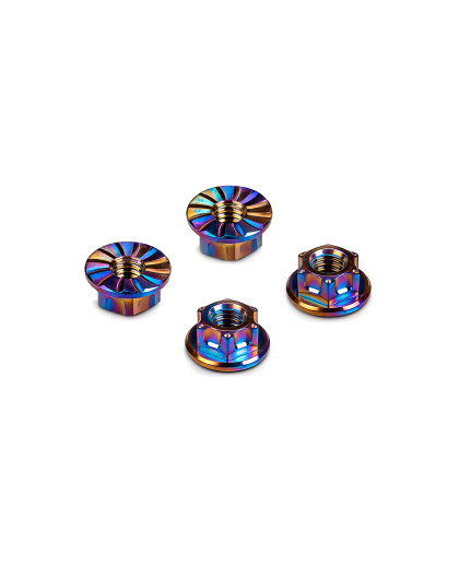 Titanium Nut M4 With Serrated Flange - Rainbow (4) - HUDY - 296542-C