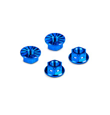 Titanium Nut M4 With Serrated Flange - Blue (4) - HUDY - 296542-B