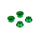 Titanium Nut M4 With Serrated Flange - Green (4) - HUDY - 296542-G