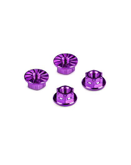 Titanium Nut M4 With Serrated Flange - Violet (4) - HUDY - 296542-V