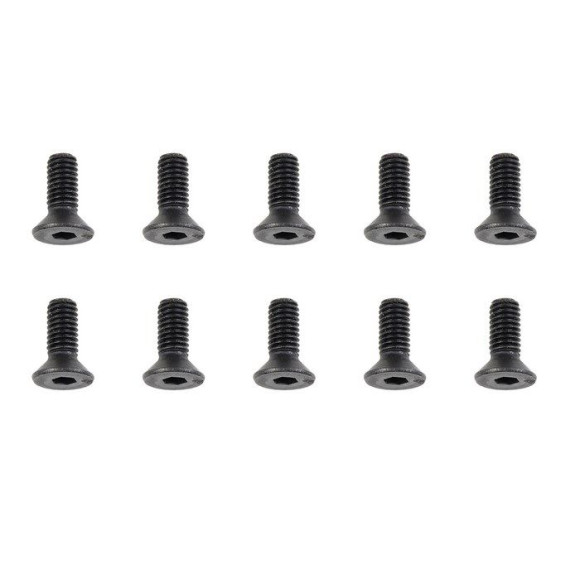 TEAM CORALLY - STEEL SCREWS M3 X 8MM - HEX FLAT HEAD - 10 PC - C-3005