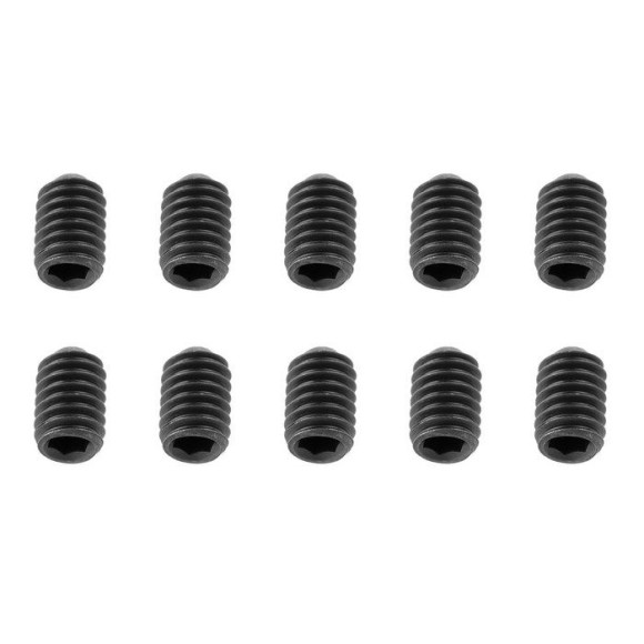 TEAM CORALLY - STEEL SET SCREWS M4 X 6MM - HEX - 10 PCS - C-30161 - C
