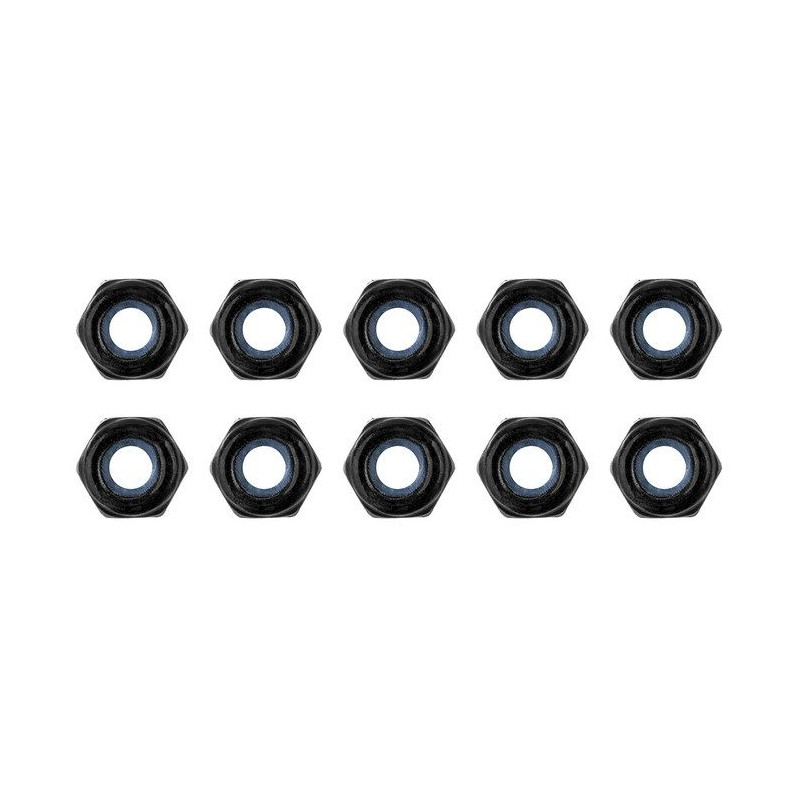 TEAM CORALLY - STEEL NYLSTOP NUT M3 - BLACK COATED - 10 PCS - C-31002