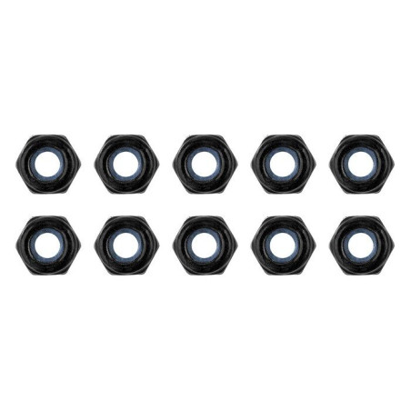 TEAM CORALLY - STEEL NYLSTOP NUT M3 - BLACK COATED - 10 PCS - C-31002