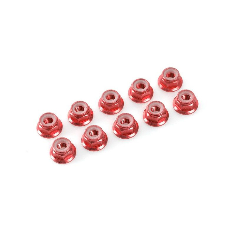 Nylstop épaulé alu M5 - Rouge - 10pcs - CORALLY - C-31145