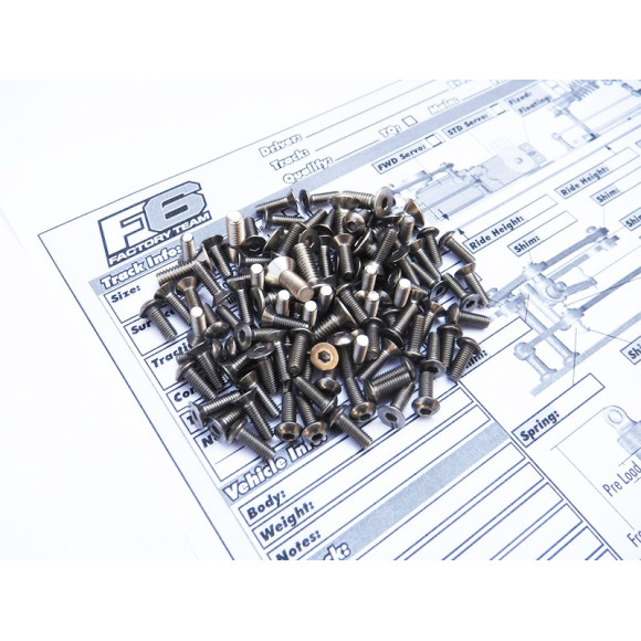  Rc10F6 Titanium Hex Socket Screw Set - HIRO SEIKO - 48156