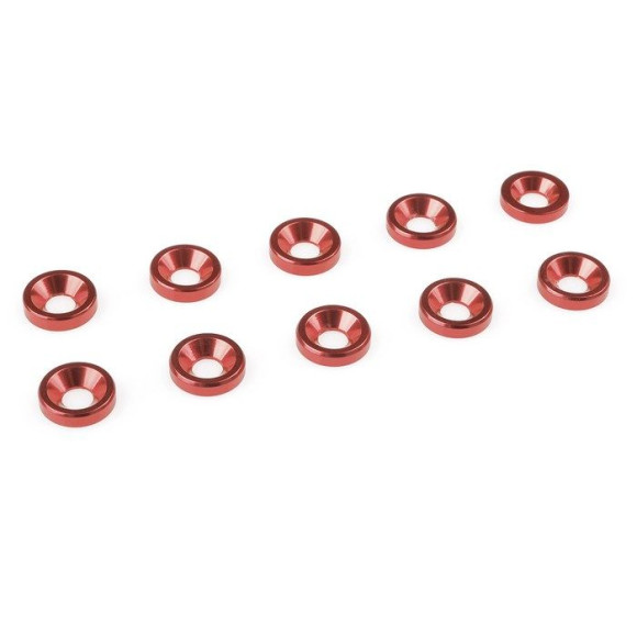 Rondelle alu FHC M3   Rouge - 10 pcs - CORALLY - C-31205