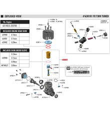 T300 TUNED SLEEVE, PISTON & CONROD - MATCHED SET - FX - 633000-T